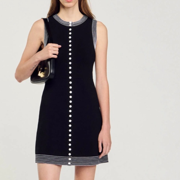 Sandro SHORT BUTTON-UP DRESS - Picture 1 of 4